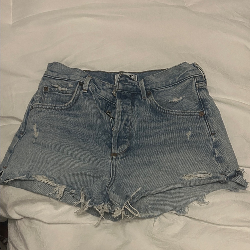 Agolde Blue Denim Shorts